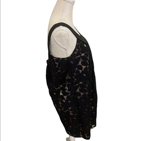 Cynthia Steffe Black Lace Sleeveless Mini Dress - Picture 2 of 7